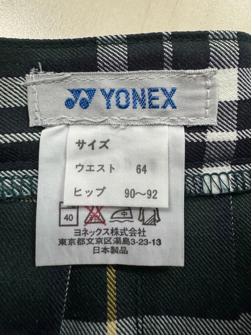 激レア！ YONEX チェック プリーツスコート スカート ウエスト64 M