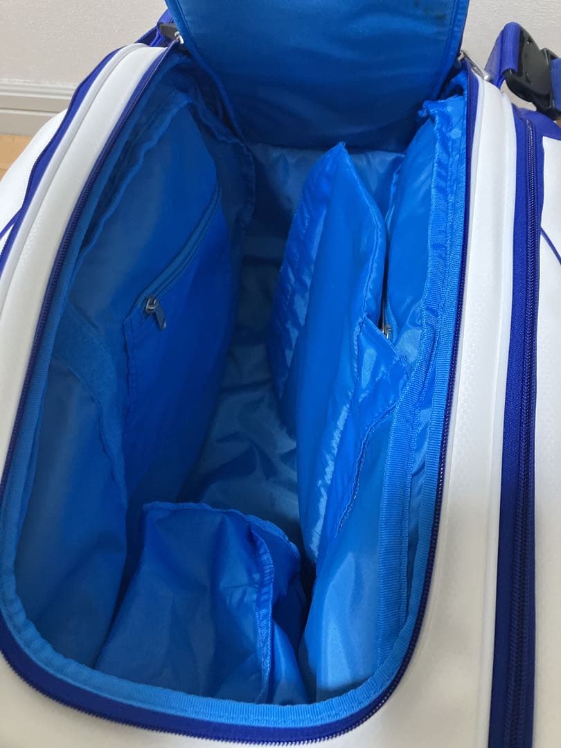 Mizuno テニスラケットバッグ 青/白　バドミントンラケットバック　9本