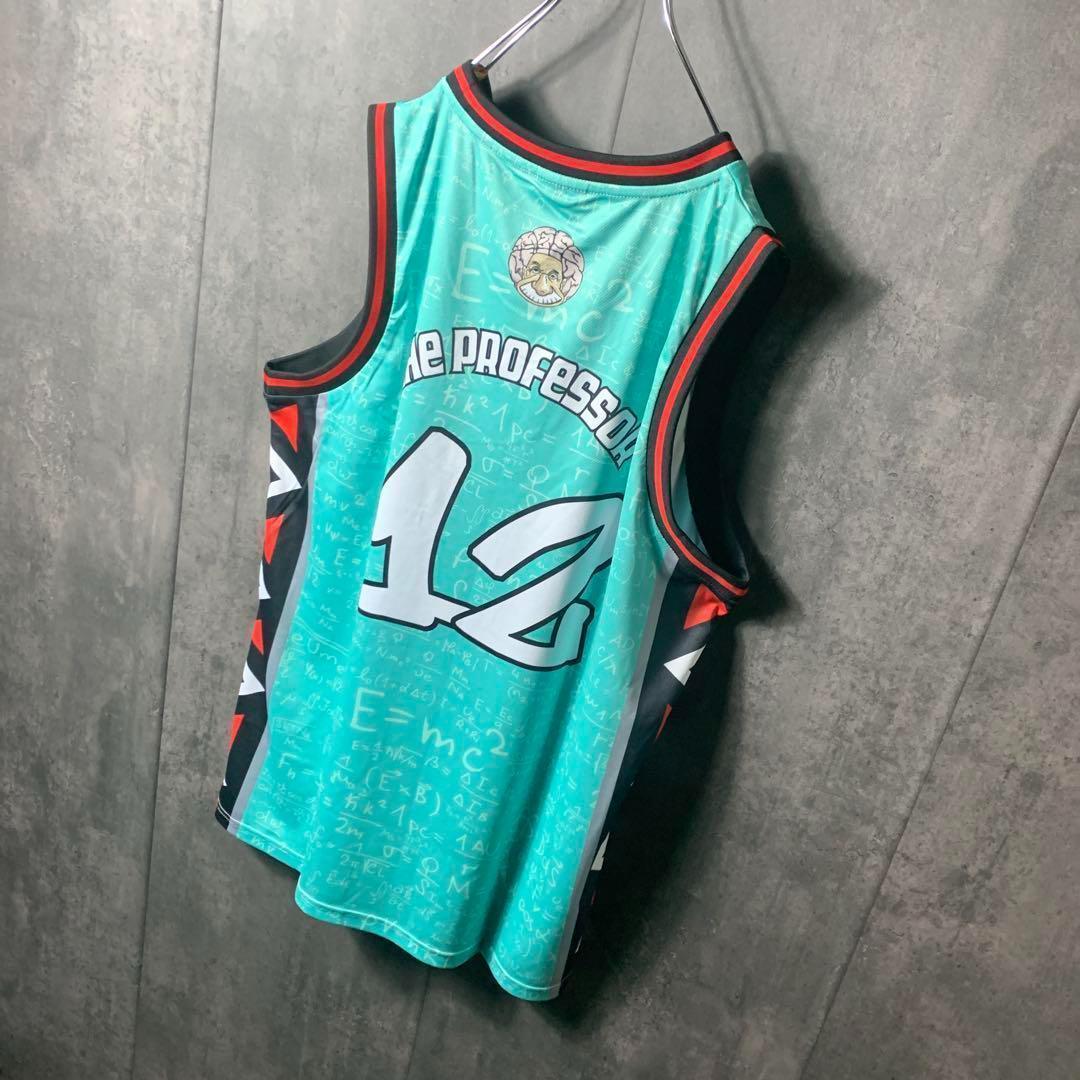 古着 アインシュタイン バスケ ゲームシャツ オマージュ 2XL ★希少デザイン