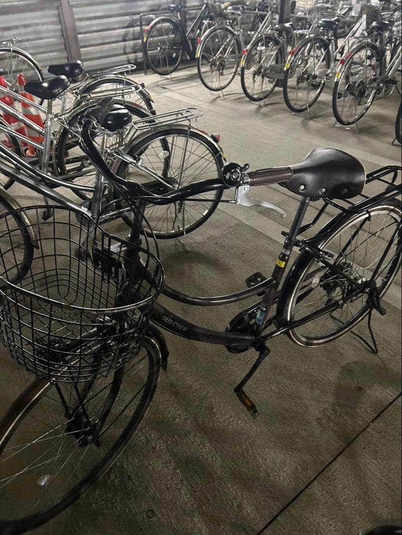 島根県 出雲市 おしゃれ 通学 シティサイクル 26インチ茶色　手渡し かご