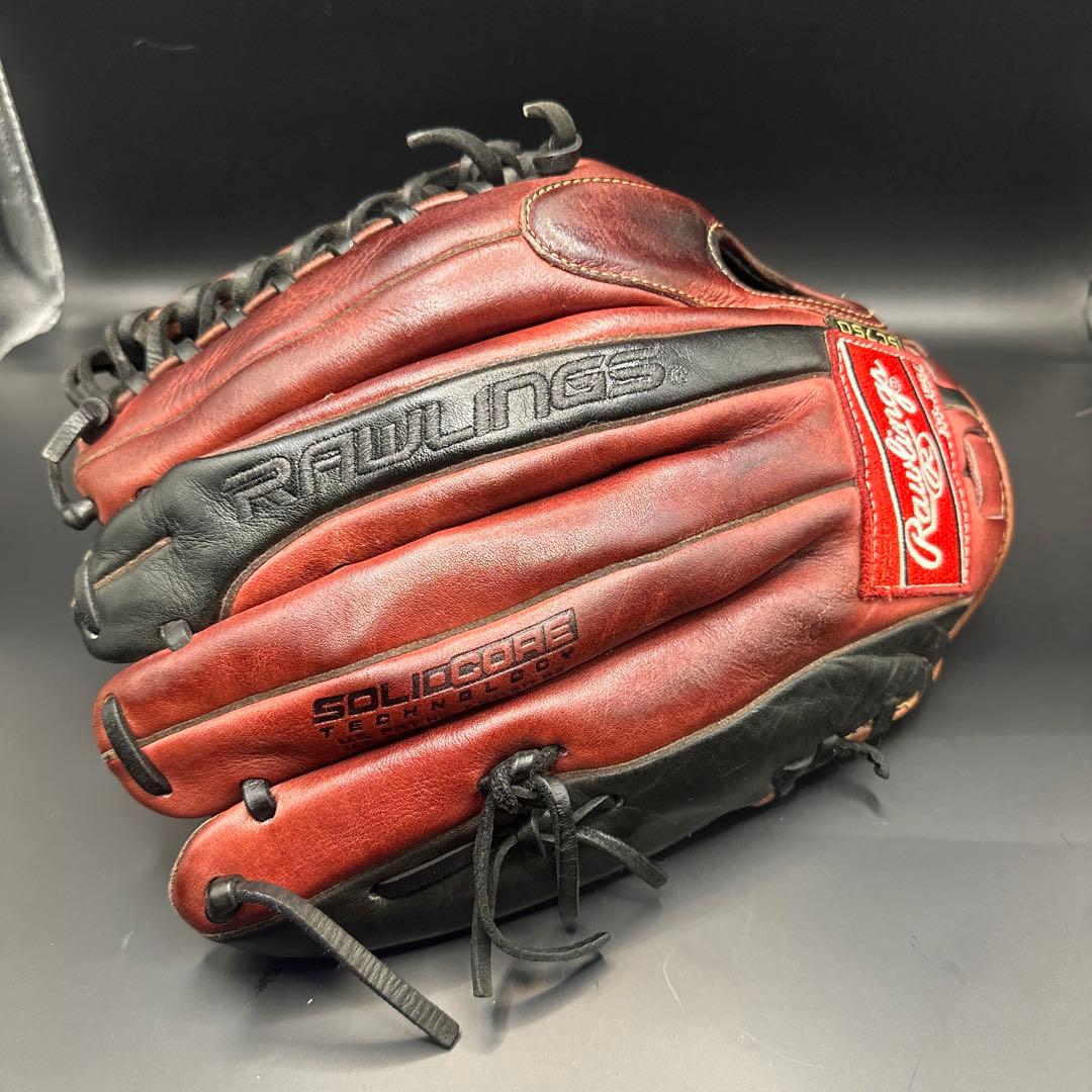 ローリングス　外野手用　グローブ Rawlings DSZ5硬式グローブ赤 黒