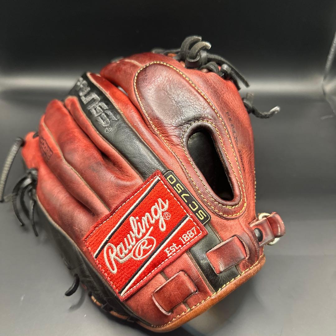 ローリングス　外野手用　グローブ Rawlings DSZ5硬式グローブ赤 黒