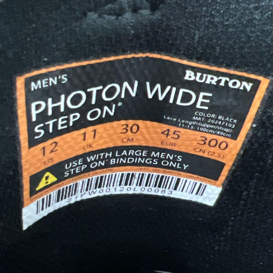 １回使用 30cm BURTON PHOTON WIDE BOA STEPON