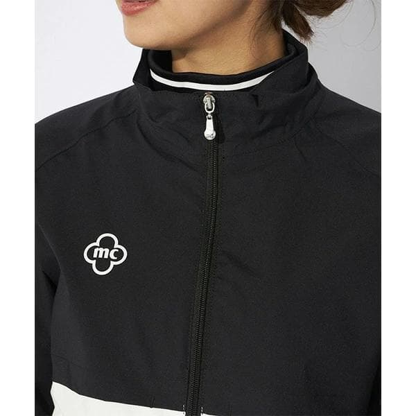 B品★マリ・クレールゴルフ★長袖半袖レインウェアレッグカバー付き★L/BK