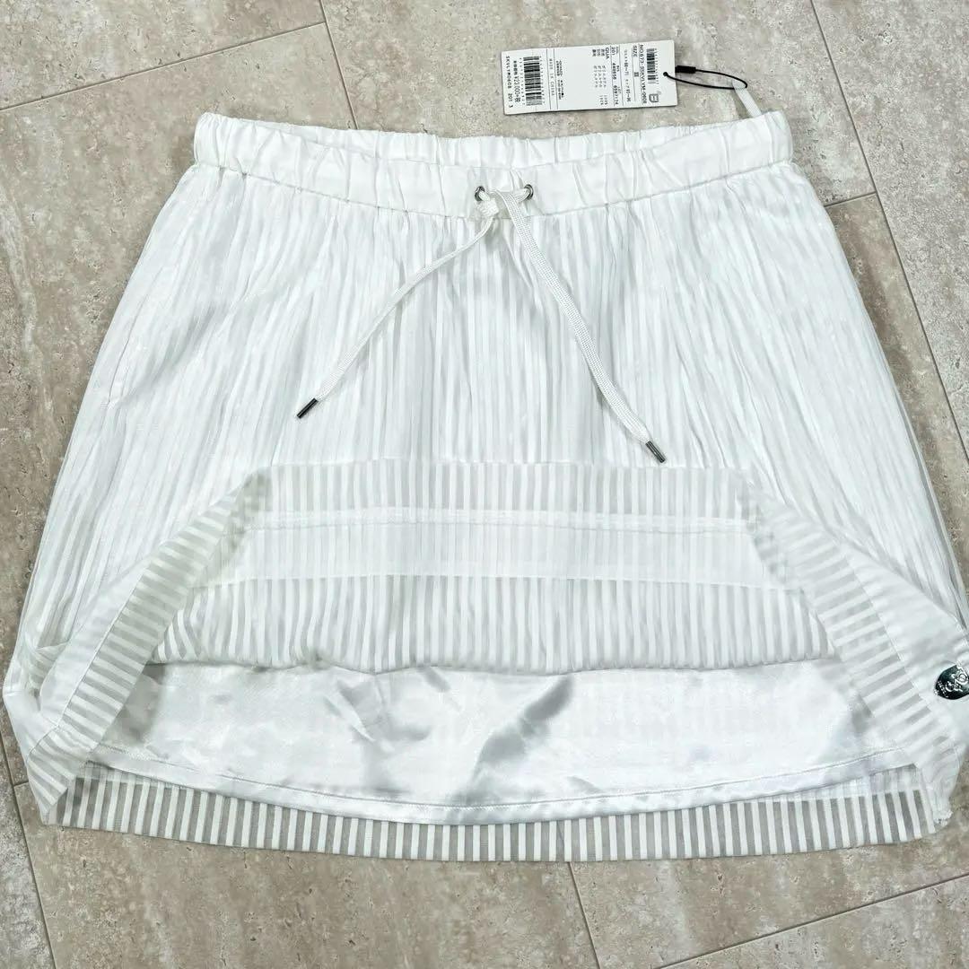 新品【23区ゴルフ】スカート　ピケチュール　Ⅲサイズ　ホワイト　レディース