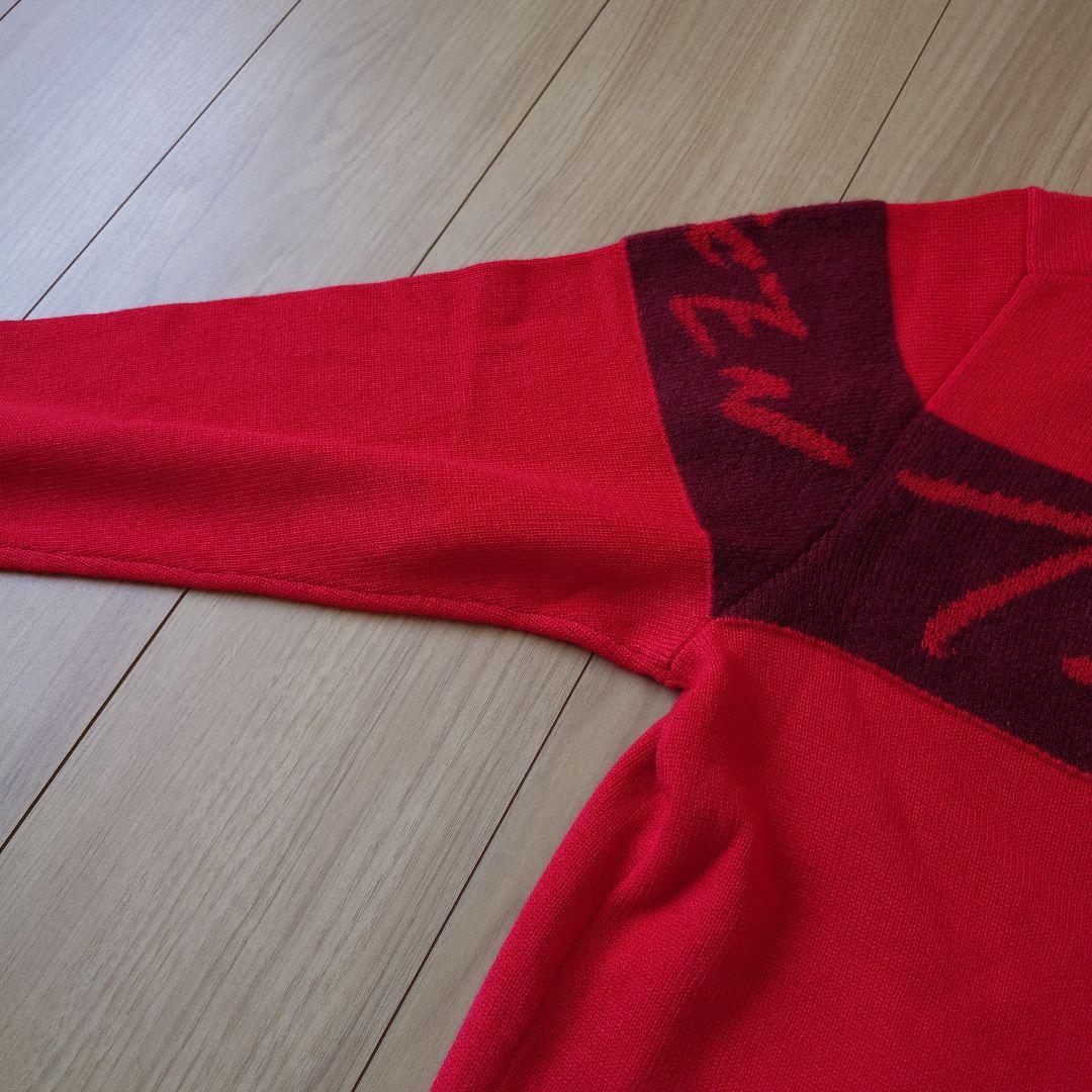 DESCENTE GOLF　赤いハーフジップ長袖セーター