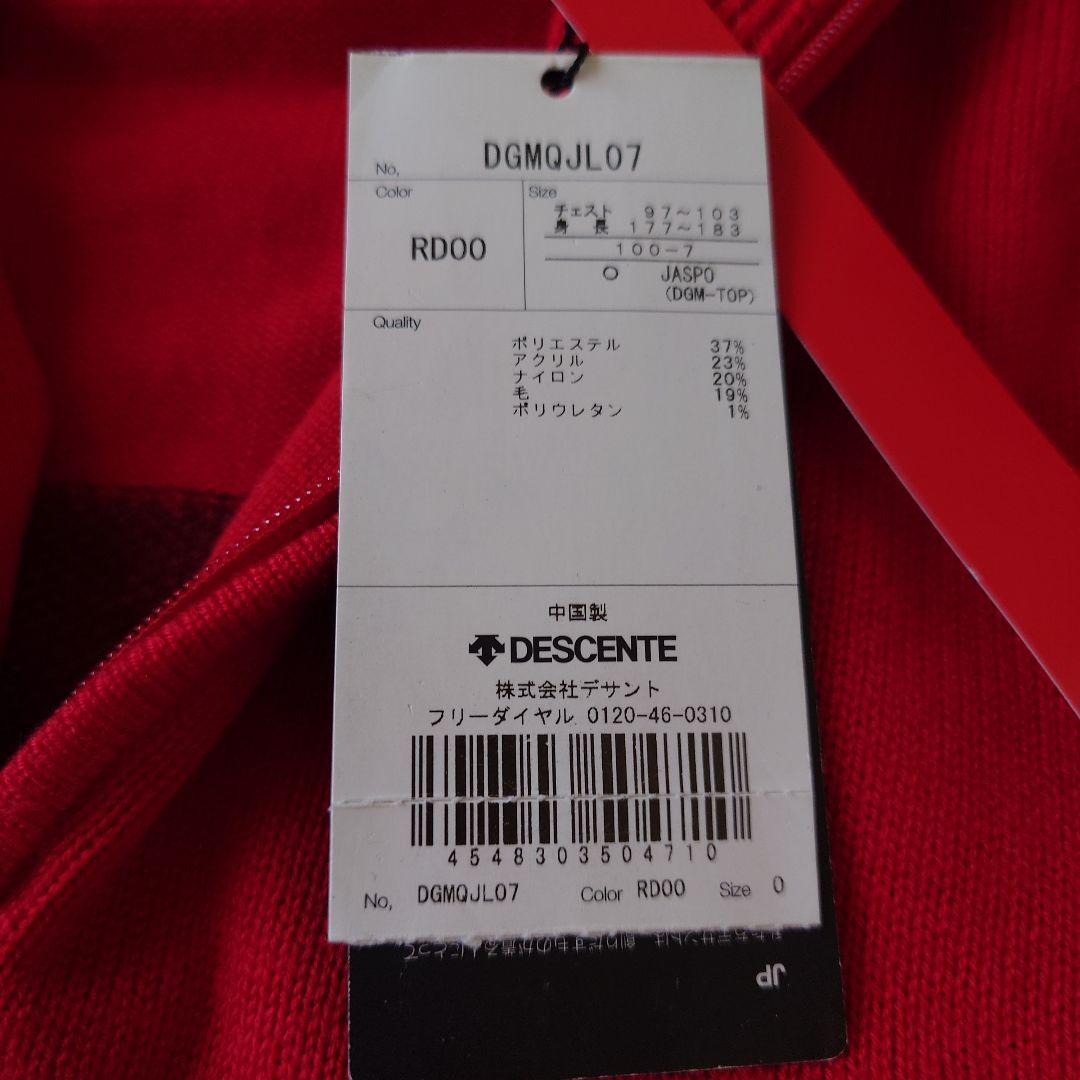 DESCENTE GOLF　赤いハーフジップ長袖セーター