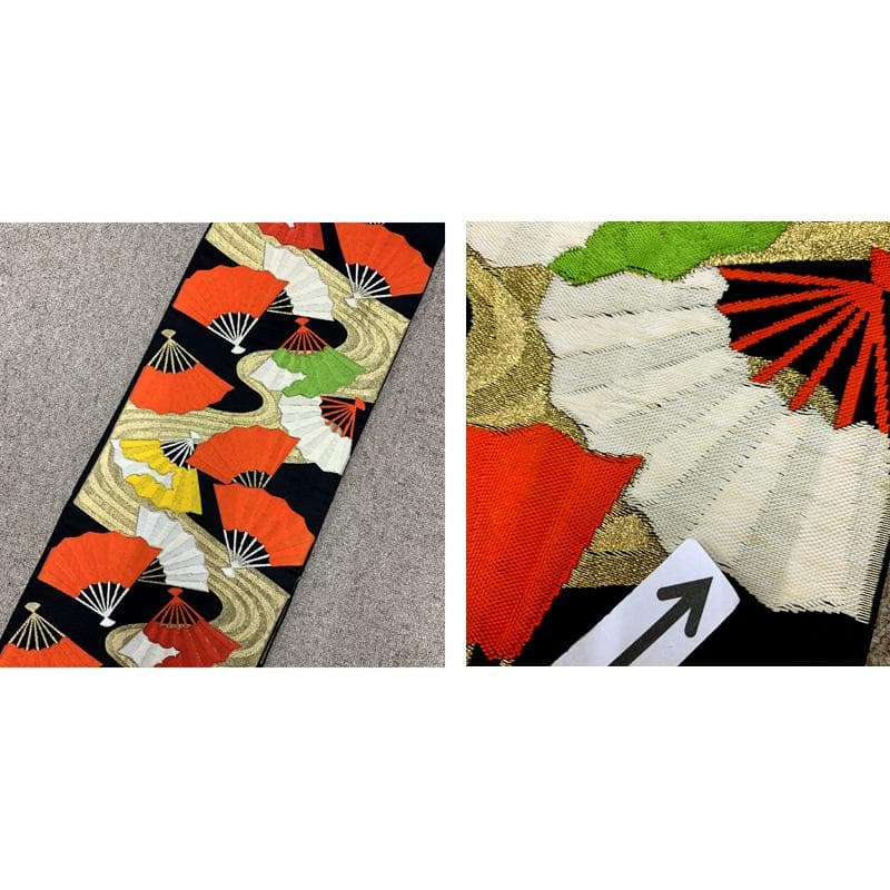 509ag21□七五三 七歳 女児 着物&袋帯&長襦袢 金彩 桐□状態良好