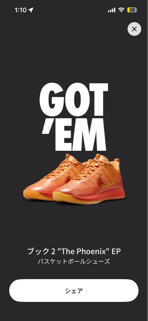 Nike ブック 2 \"The Phoenix\" EP 28cm