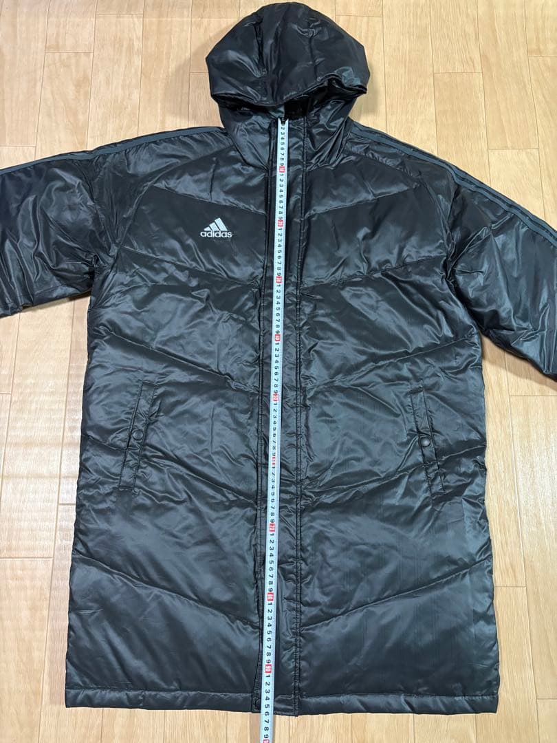 adidas ブラック ベンチコート