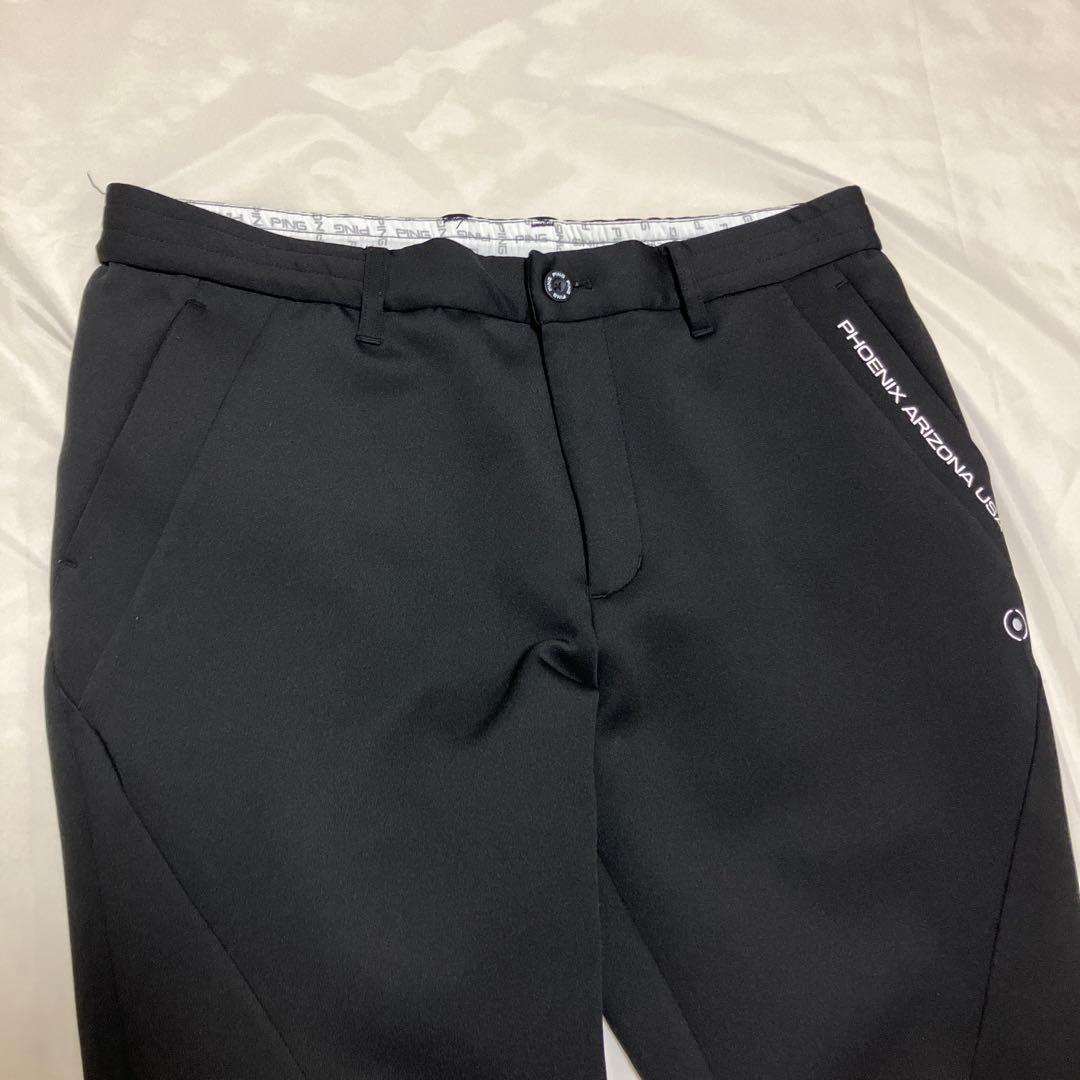 【美品】PINGピン　ダンボールニットジョガーパンツ　360ストレッチ　黒　LL