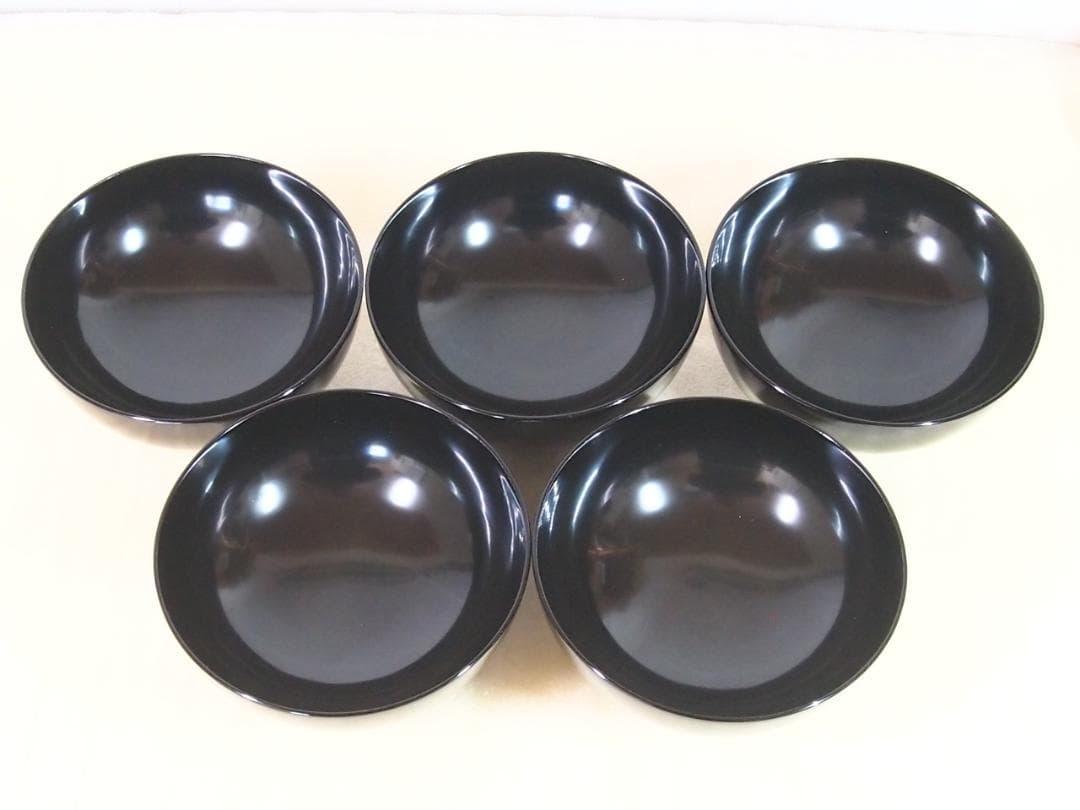 【良品】木製漆器 松沈金/梅蒔絵 雑煮椀 5客 煮物椀/大椀/お椀 漆器/食器