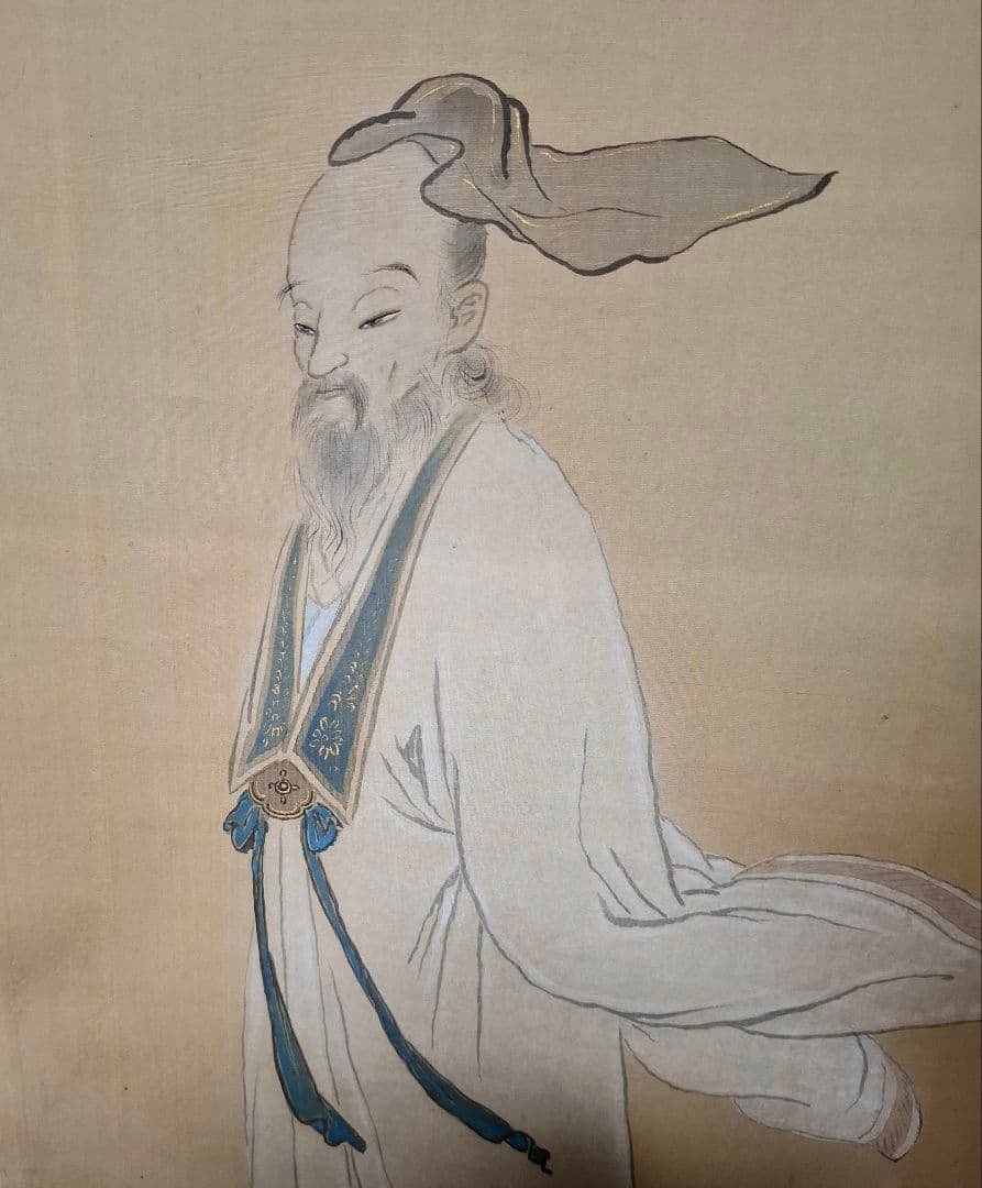 小池曲江　仙台藩四大画人　人物画　掛け軸　桐箱