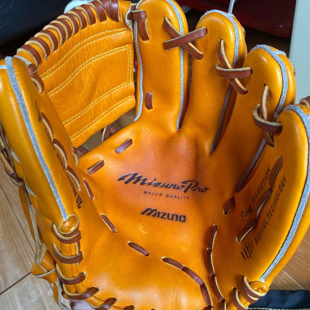 【美品】右投用 ミズノプロ グローブ 内野手用 旧ミズノマーク