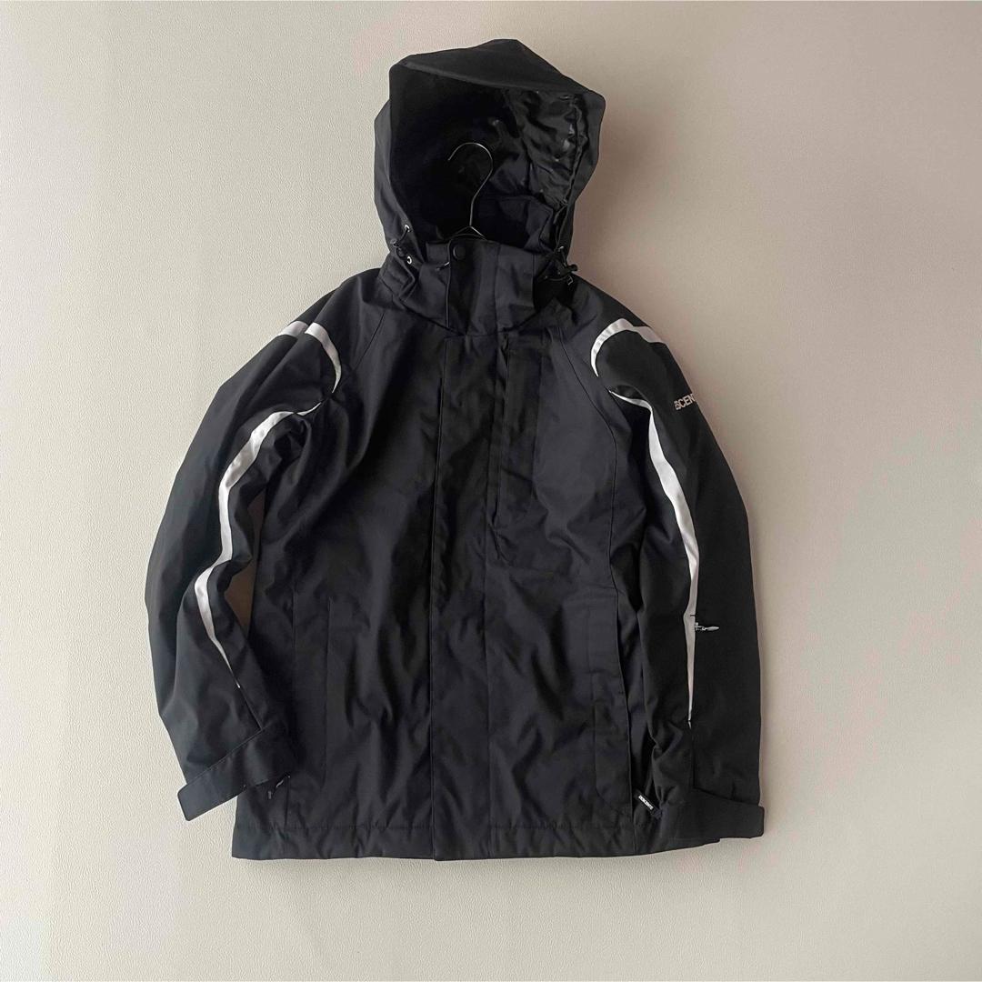 5488【美品】デサント スキーウェア 上下セット ビブパンツ 中綿入り 白 黒