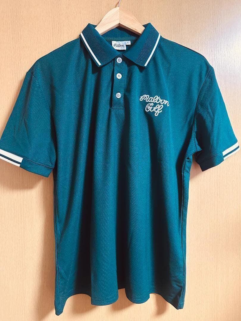 マルボンゴルフ ポロシャツ malbon golf メンズ 半袖 シャツ 緑色L