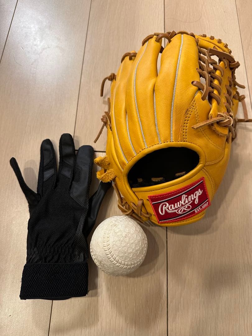 2/20日までの限定価格　Rawlings 軟式グローブ イエローセット