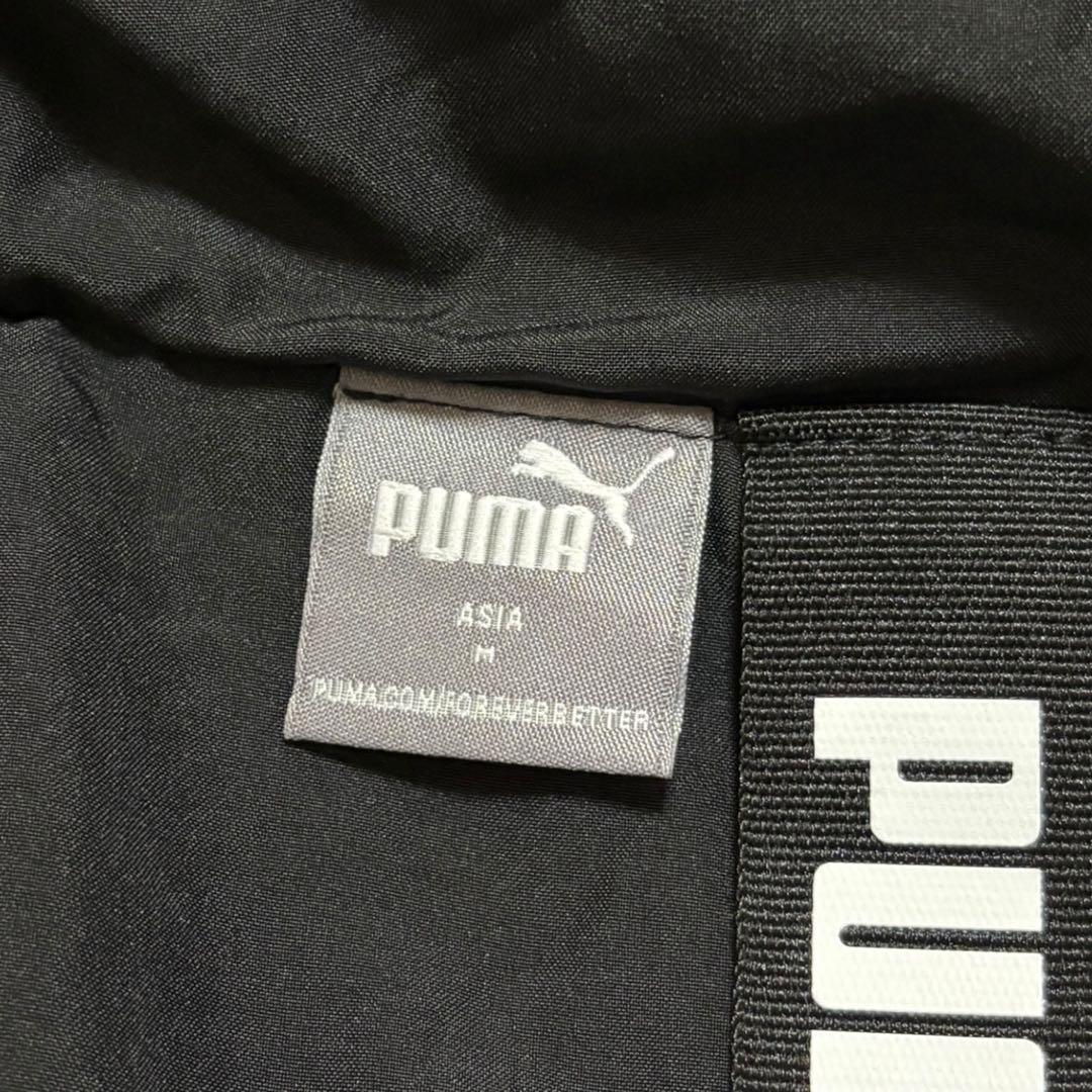 極美品 PUMA 撥水防寒 パデッドロングコート 黒 M 羽織 CELL ロゴ