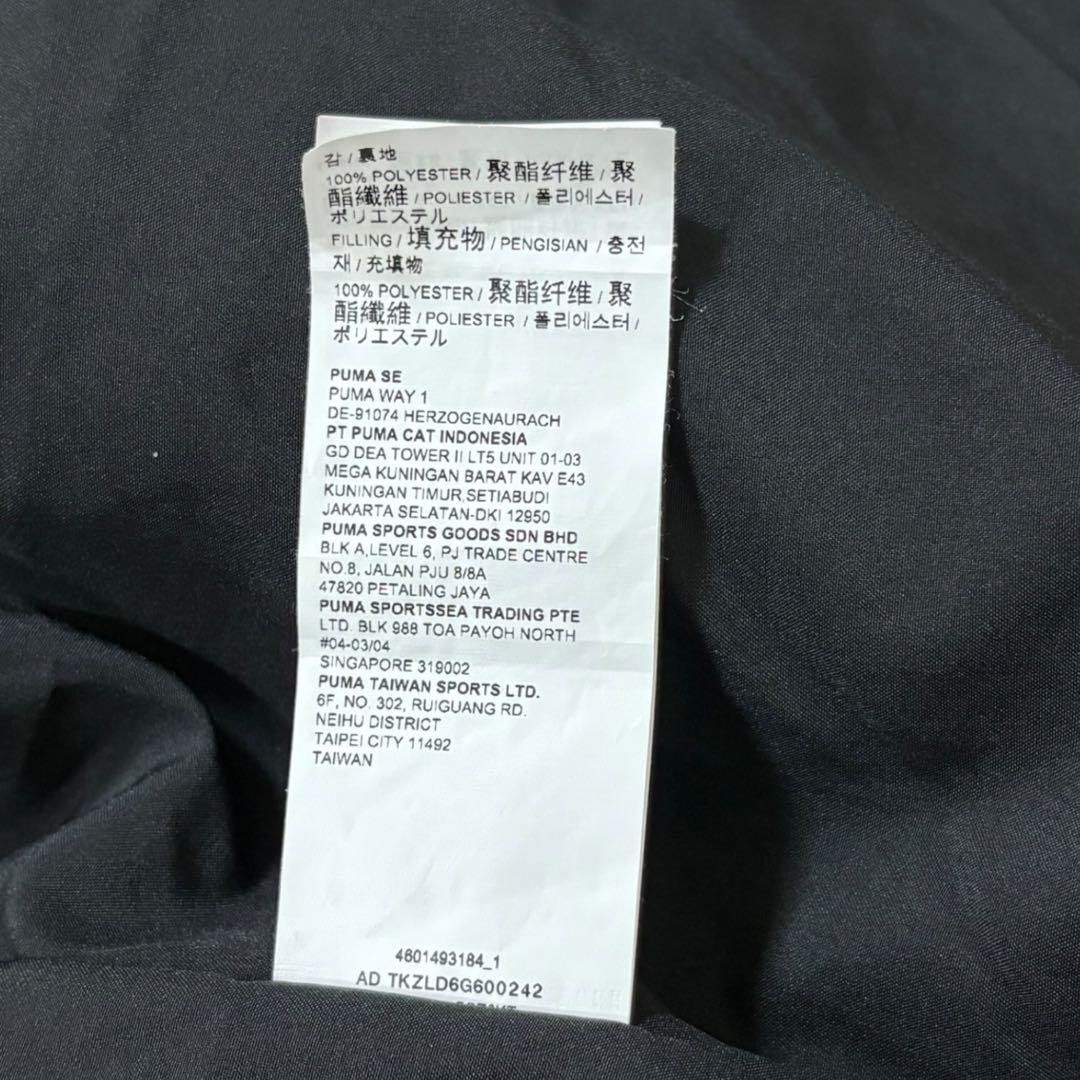 極美品 PUMA 撥水防寒 パデッドロングコート 黒 M 羽織 CELL ロゴ