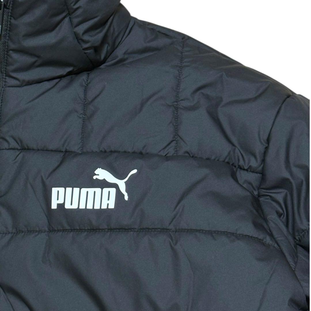 極美品 PUMA 撥水防寒 パデッドロングコート 黒 M 羽織 CELL ロゴ