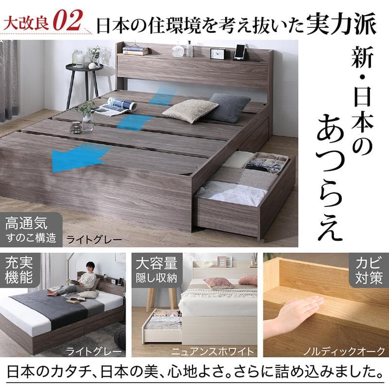 最安値！マットレスなし セミダブルベッド 収納 コンセント 送料込み！ 29