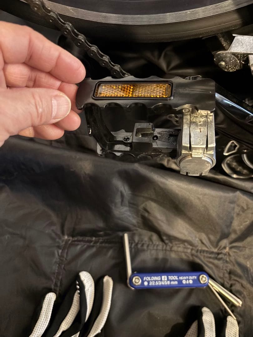 美品【直接受渡希望】ルノープラチナマッハ9 9.4kg折畳18段　輪行バッグ付
