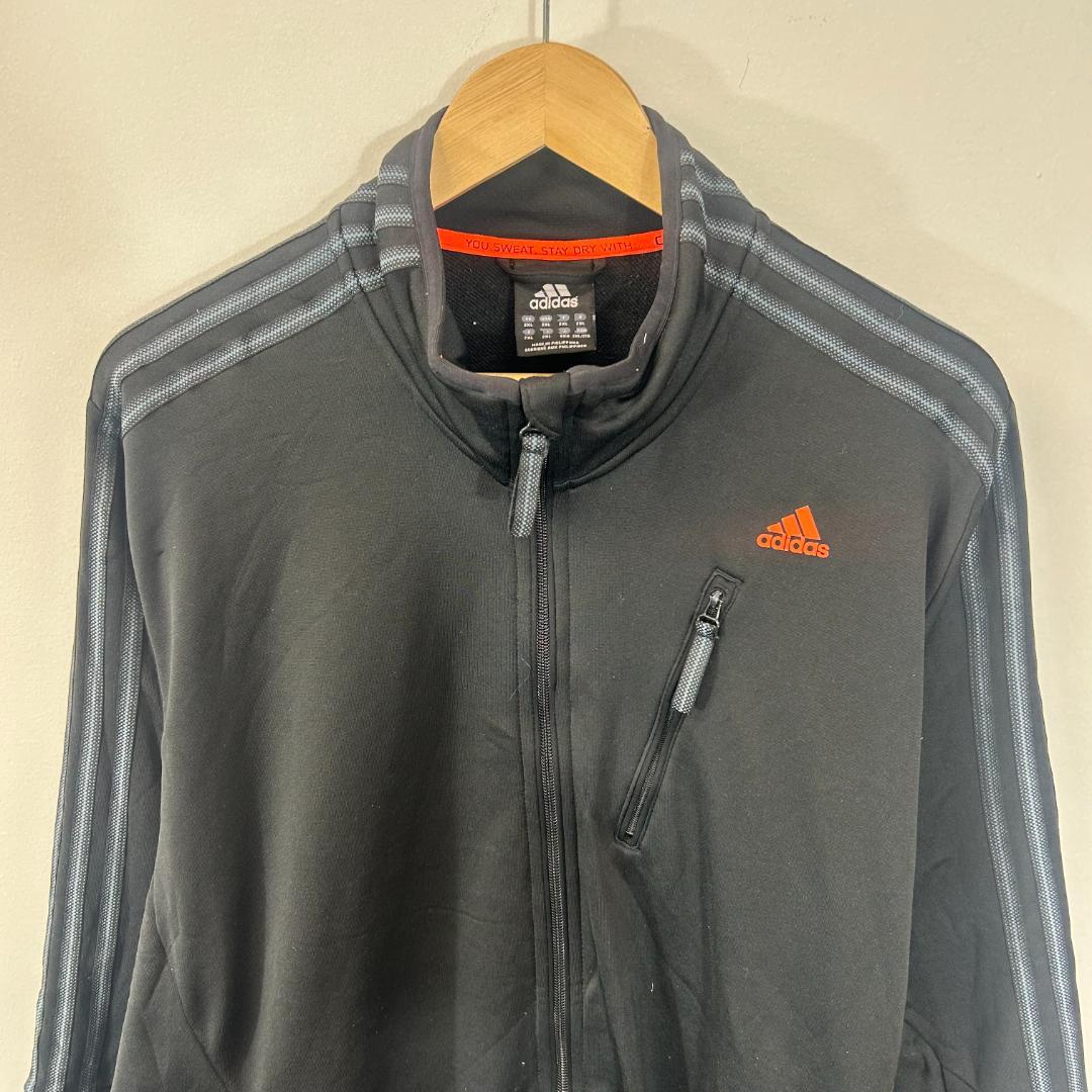 adidas フルジップ トラックジャケット ブラック