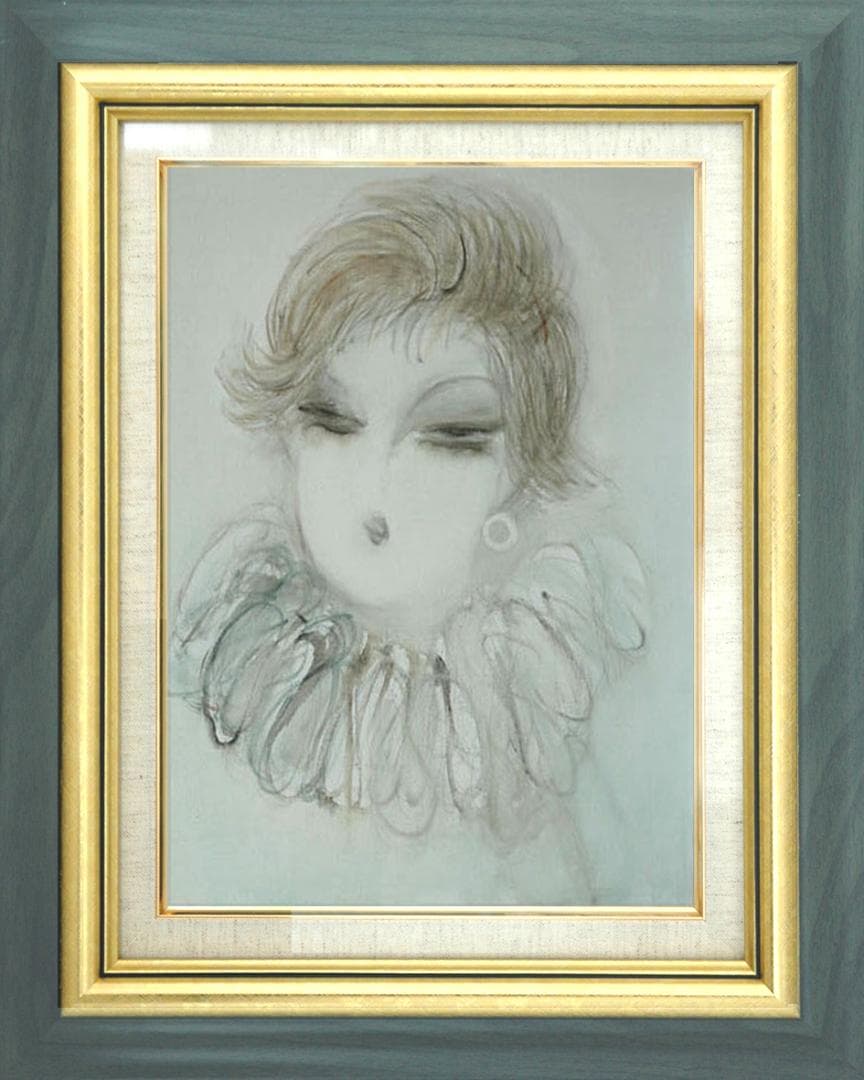 油絵 菅家令子 絵 絵画 インテリア 額付(黒) F6-081412 人物 女性
