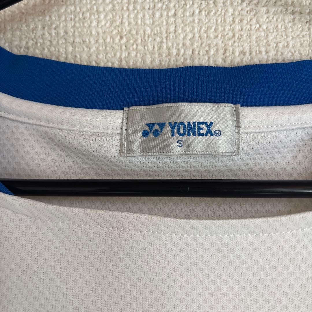 YONEX バドミントンシャツ S ホワイト/ブルー