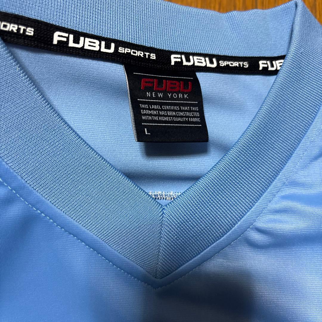 FUBU ライトブルー ゲームシャツ 92番 L