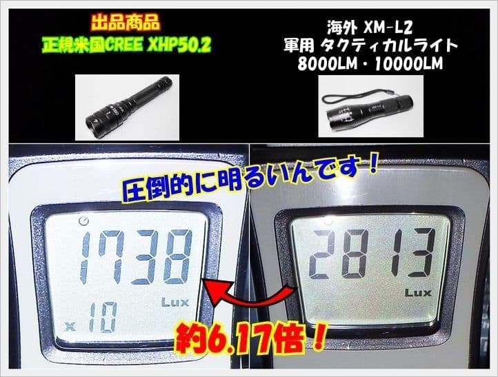 『正規CREE XHP50.2/スリム』懐中電灯　超強力　LEDハンディライト