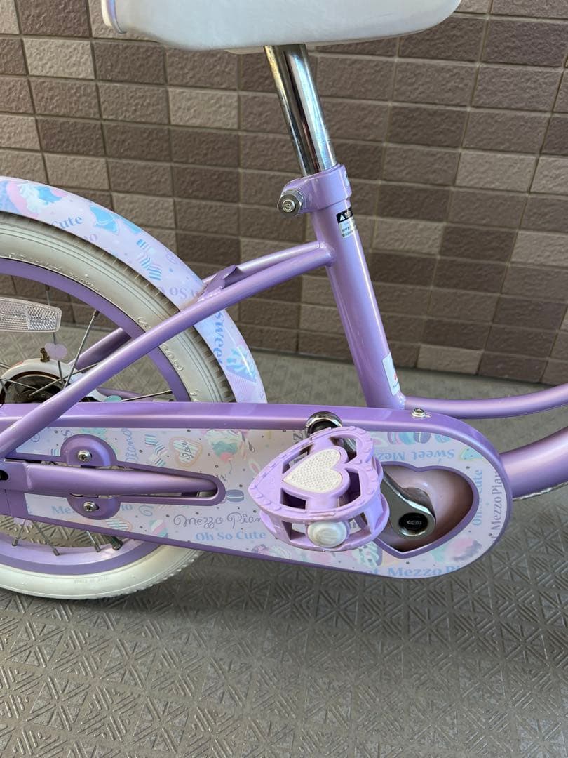 引き取り希望！メゾピアノ16インチ女の子自転車美品　補助輪、補助バー付き