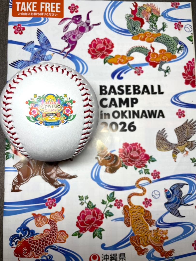 日本ハムファイターズ 山崎福也 直筆サインボール 2026 沖縄キャンプ限定球