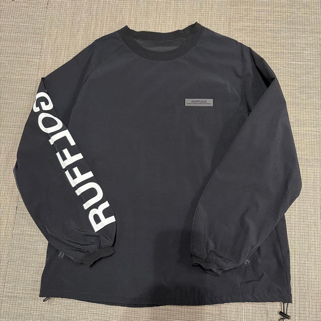 超美品❗️ラフロッグ　RUFFROG ナイロンブラックジャケット　ドローコード