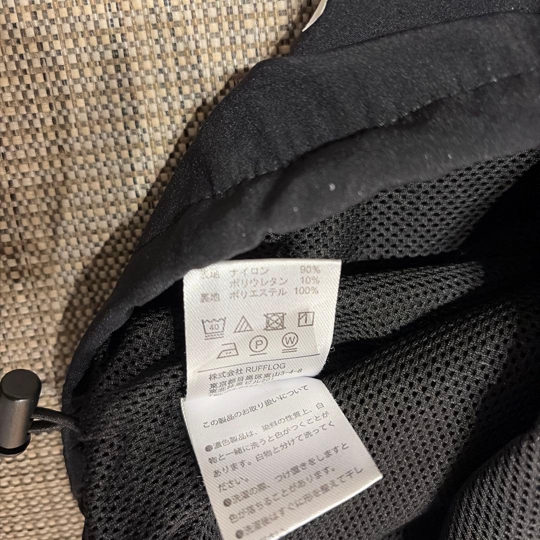 超美品❗️ラフロッグ　RUFFROG ナイロンブラックジャケット　ドローコード