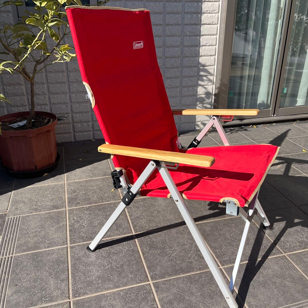 ★希少★美品Coleman Lay Chair コールマン　レイチェア レッド②
