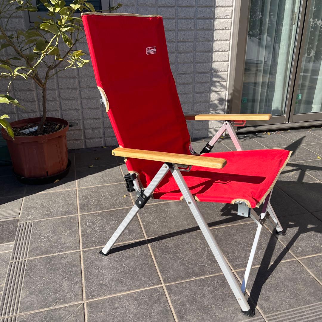 ★希少★美品Coleman Lay Chair コールマン　レイチェア レッド②