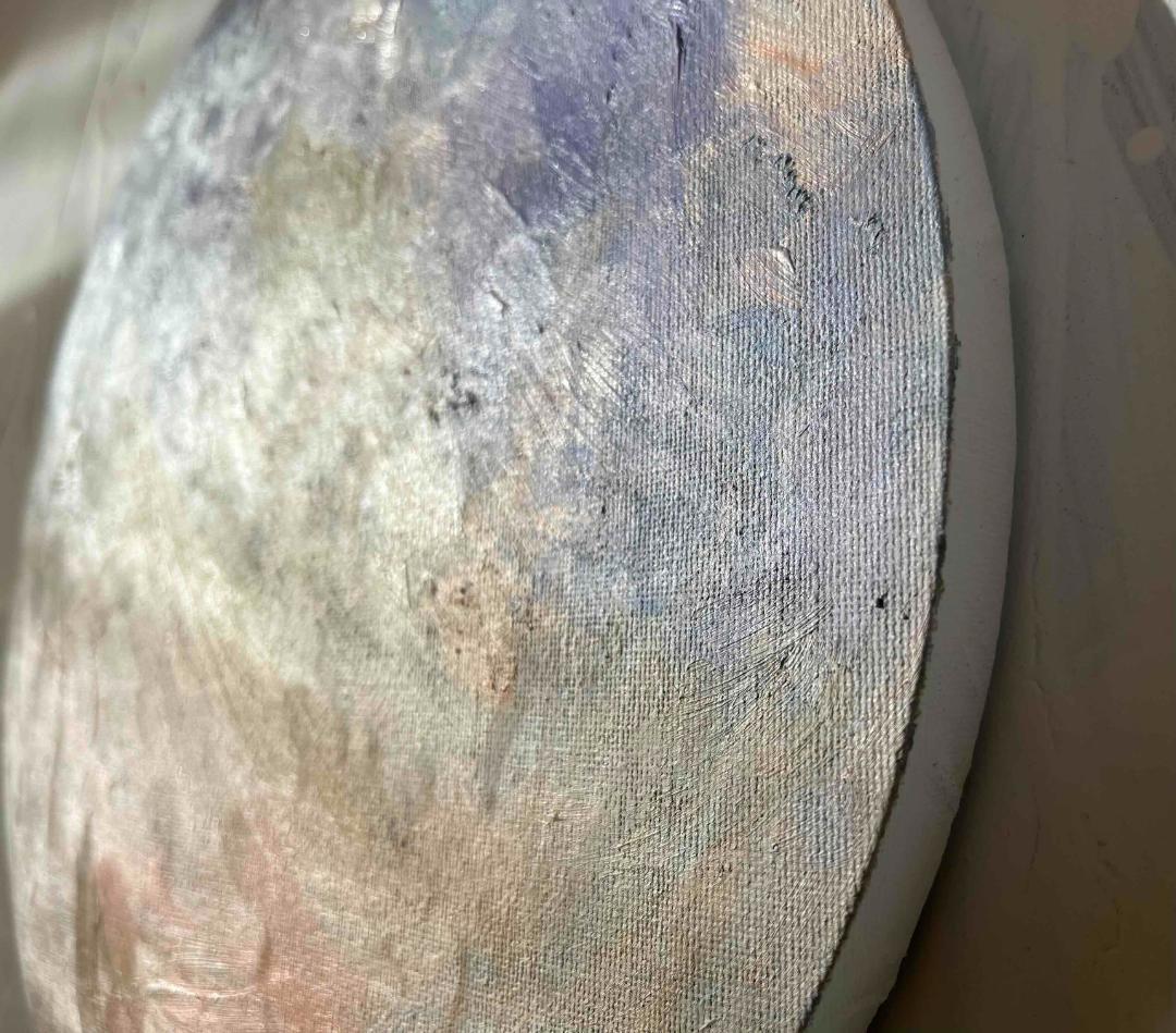 絵画 『Thaleia』 空 油彩 原画 直径30cm 丸形キャンバス
