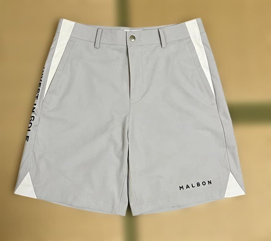 Malbon メンズ ゴルフウェアハーフジップ半袖＋ショートパンツ スポーティ