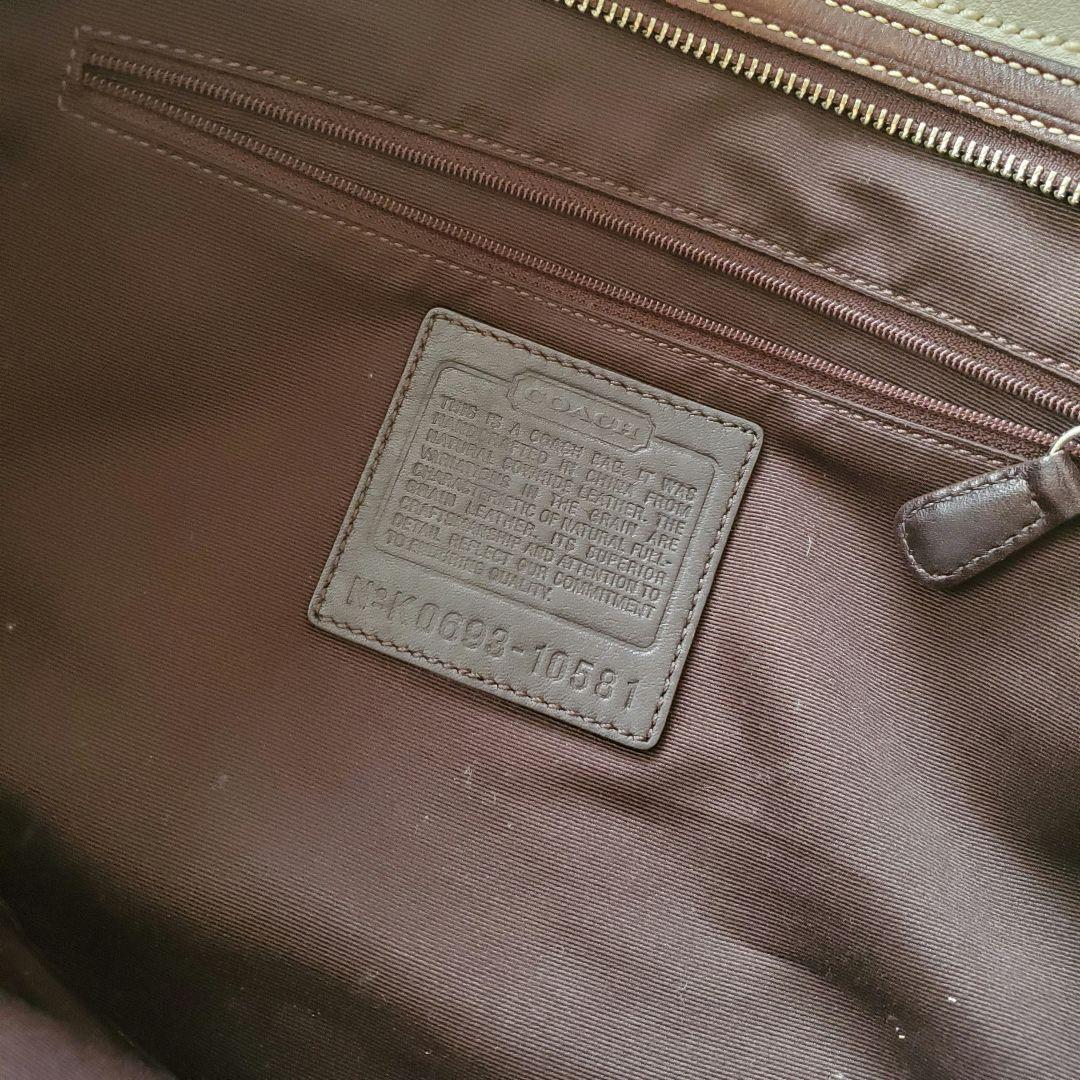 COACH ホワイトレザー ハンドバッグ 大きめ