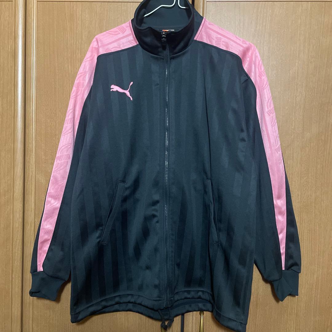 【美品】PUMA　プーマ　ジャージ上下　チャコールグレー×ピンク　SS