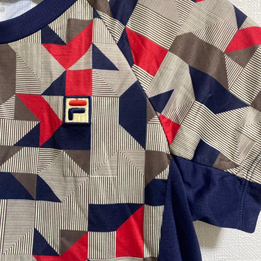 FILA テニス　レディース　上下セット　XL M テニスウェア　赤　柄