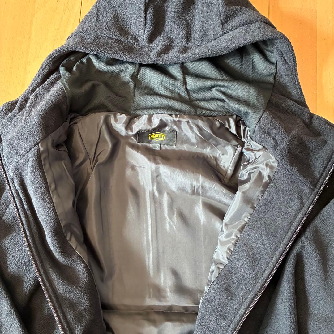 ZETT 新品 フルジップ フリース フードジャケット ブラック サイズO