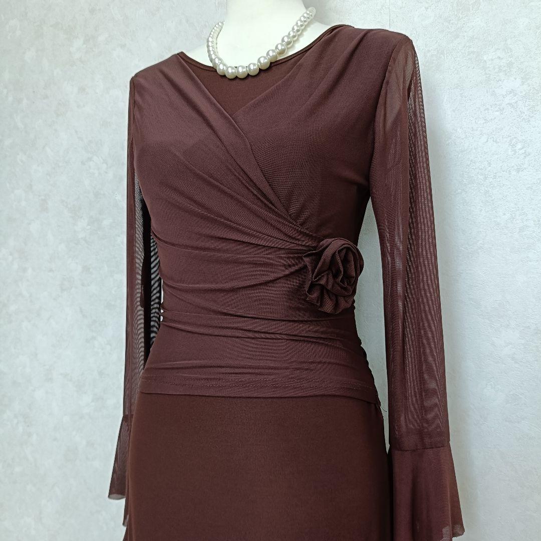 Leirena 花モチーフ 2way 社交ダンス練習着 パーティー ステージ衣装