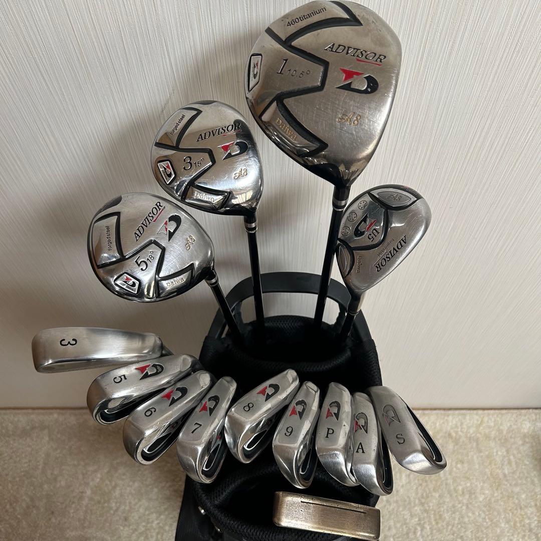 メンズ　DAIWA ADVISOR 豪華14本　ゴルフセット　キャディバッグ付き