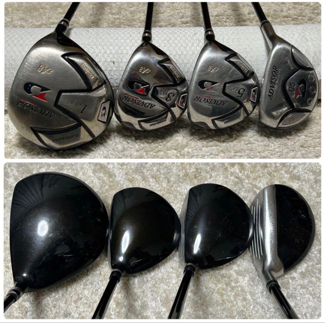 メンズ　DAIWA ADVISOR 豪華14本　ゴルフセット　キャディバッグ付き