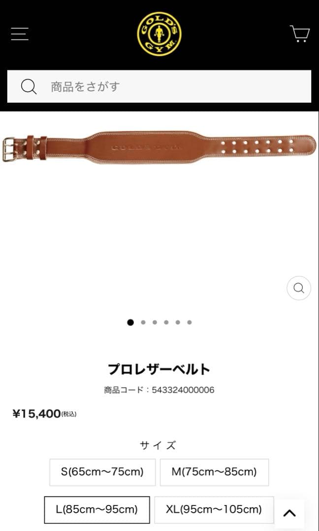 GOLD'S GYM プロレザーベルト L