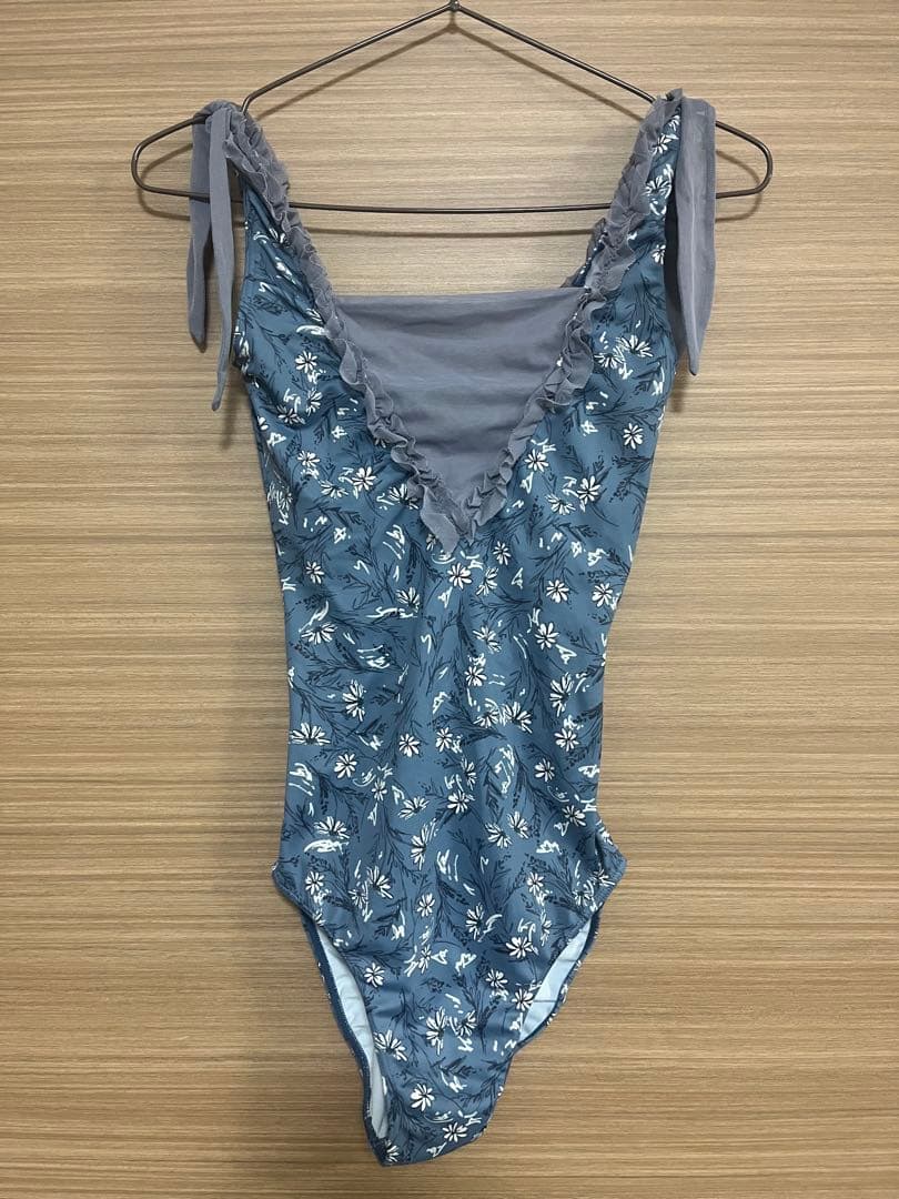 stina レオタード M タイプJ ノースリーブ グレー 小花柄 大人バレエ