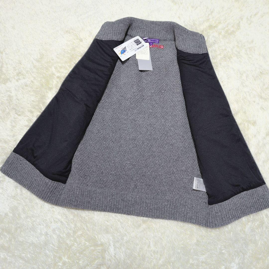 【新品☆未使用】ビームスゴルフ　ベスト　中綿　ニット　グレー　ネイビー　M