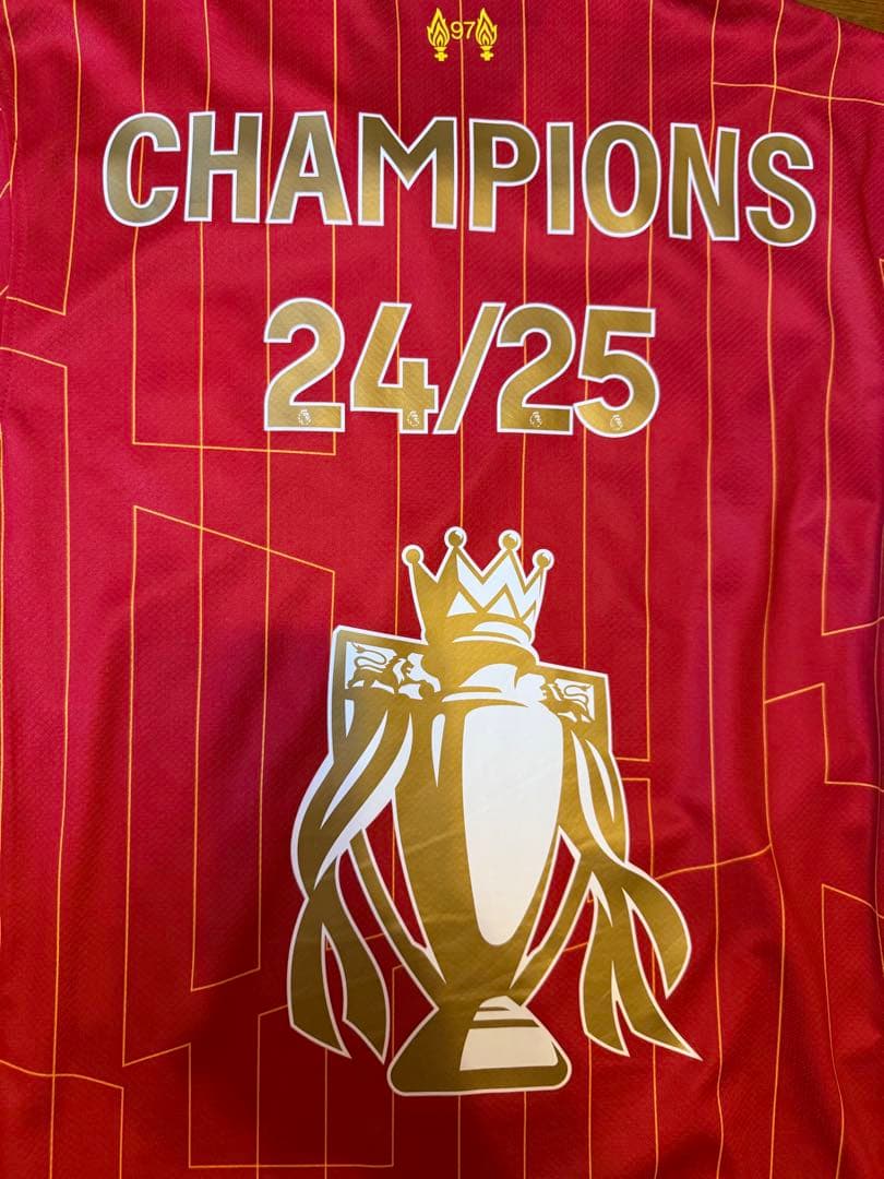 サッカーユニフォームリバプールプレミア24-25優勝ユニフォーム 希少‼️ 正規品